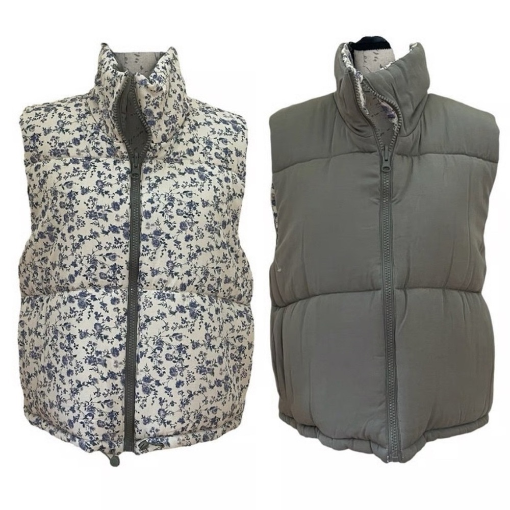 Blank‎ NYC Reversible Floral and Gray Vest